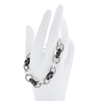 DAVID YURMAN Sterling Silver Ceramic 13mm Large Oval Link Bracelet Black DAVID YURMAN Sterling Silver Ceramic 13mm Large Oval Link Bracelet Black