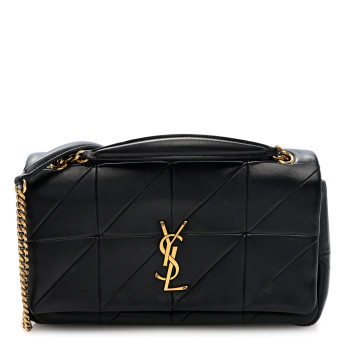 SAINT LAURENT Lambskin Patchwork Monogram Medium Jamie Black SAINT LAURENT Lambskin Patchwork Monogram Medium Jamie Black