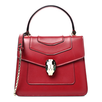 BULGARI Calfskin Serpenti Forever Top Handle Red BULGARI Calfskin Serpenti Forever Top Handle Red