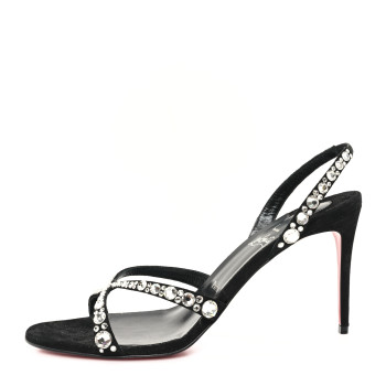 CHRISTIAN LOUBOUTIN Veau Velours Strass Emilie 85 Sandals 41 Black CHRISTIAN LOUBOUTIN Veau Velours Strass Emilie 85 Sandals 41 Black