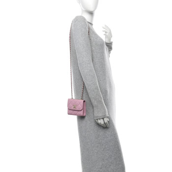 CHANEL Lambskin Quilted Mini Trendy CC Clutch With Chain Pink CHANEL Lambskin Quilted Mini Trendy CC Clutch With Chain Pink