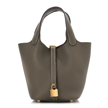 HERMES Taurillon Clemence Picotin Lock 18 PM Etoupe HERMES Taurillon Clemence Picotin Lock 18 PM Etoupe