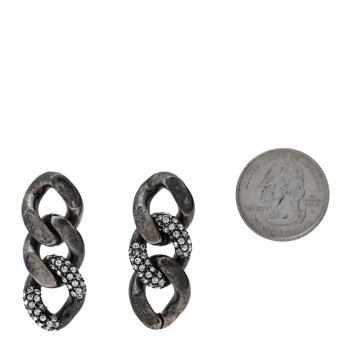 SAINT LAURENT Brass Curb Earrings Argent Oxyde SAINT LAURENT Brass Curb Earrings Argent Oxyde