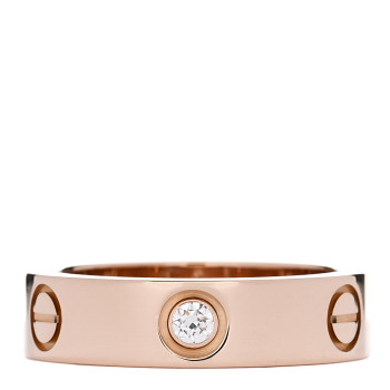 CARTIER 18K Pink Gold 3 Diamond 5.5mm LOVE Ring 56 7.75