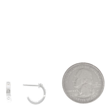 CARTIER 18K White Gold Small LOVE Hoop Earrings
