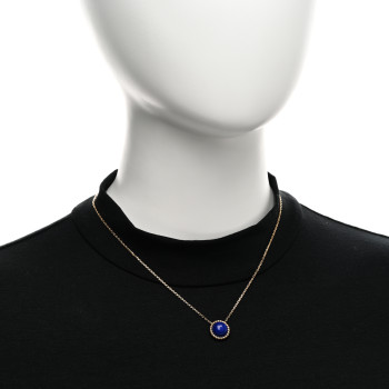 VAN CLEEF & ARPELS 18K Yellow Gold Lapis Lazuli Perlee Couleurs Pendant Necklace