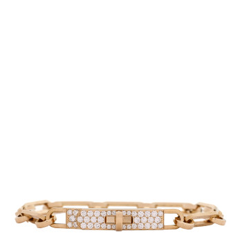 HERMES 18K Yellow Gold Diamond Pave PM Kelly Chaine Bracelet ST HERMES 18K Yellow Gold Diamond Pave PM Kelly Chaine Bracelet ST