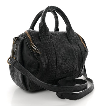 ALEXANDER WANG Pebbled Lambskin Mini Rockie Black Antique Brass Hardware ALEXANDER WANG Pebbled Lambskin Mini Rockie Black Antique Brass Hardware
