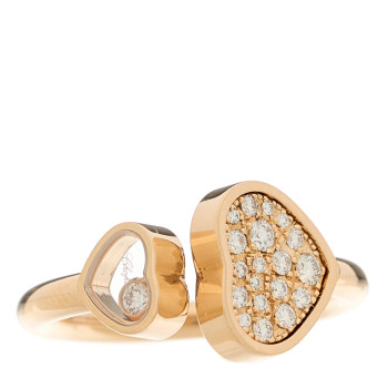 CHOPARD 18K Rose Gold Diamond Happy Hearts Ring 51 5.75 CHOPARD 18K Rose Gold Diamond Happy Hearts Ring 51 5.75