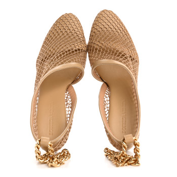 BOTTEGA VENETA Mesh Nappa Chunky Chain Sandals 36 Beige Pony BOTTEGA VENETA Mesh Nappa Chunky Chain Sandals 36 Beige Pony