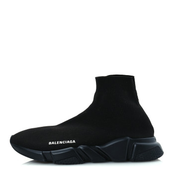 BALENCIAGA Neoprene Knit Mens Speed Sneakers 42 Black White