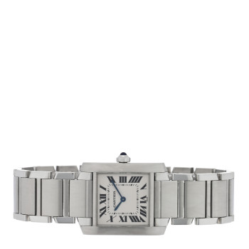 CARTIER Stainless Steel 25mm Tank Francaise Quartz Watch