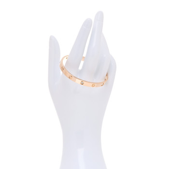 CARTIER 18K Pink Gold 4 Diamond LOVE Bracelet 18