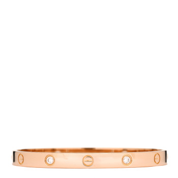 CARTIER 18K Pink Gold 4 Diamond LOVE Bracelet 18