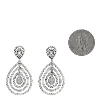 DAVID YURMAN Sterling Silver Diamond Cable Classic Teardrop Earrings DAVID YURMAN Sterling Silver Diamond Cable Classic Teardrop Earrings