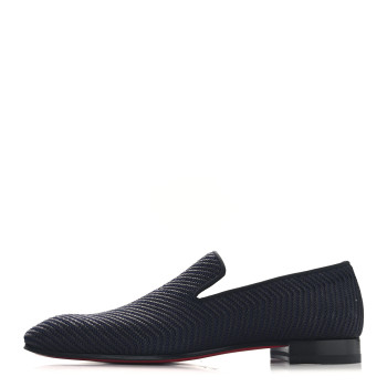 CHRISTIAN LOUBOUTIN Tresse Cruising Mens Dandelion Flat Loafers 43 Black Navy