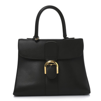 DELVAUX Grained Calfskin MM Brillant Satchel Brown