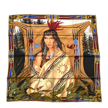 HERMES Silk Wako Ni Scarf 90 Multicolor HERMES Silk Wako Ni Scarf 90 Multicolor