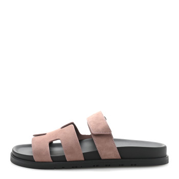 HERMES Suede Goatskin Womens Chypre Sandals 39 Rose Antique HERMES Suede Goatskin Womens Chypre Sandals 39 Rose Antique