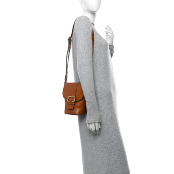 CHLOE Shiny Calfskin Mini Saddle Bag Clay Brown CHLOE Shiny Calfskin Mini Saddle Bag Clay Brown