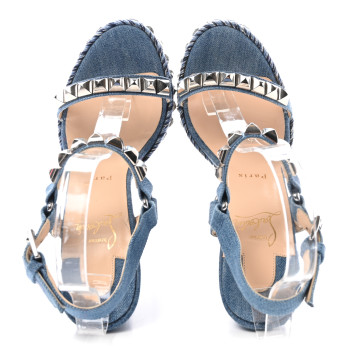 CHRISTIAN LOUBOUTIN Denim Cataclou 120 Wedge Sandals 36 Blue CHRISTIAN LOUBOUTIN Denim Cataclou 120 Wedge Sandals 36 Blue