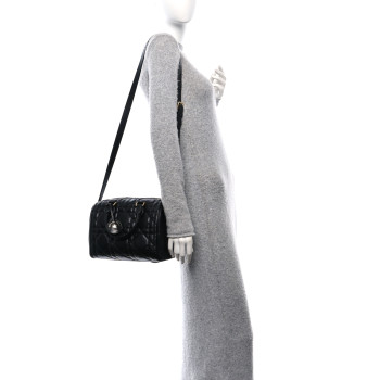 CHRISTIAN DIOR Calfskin Macrocannage Groove 25 Bag Black