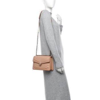 BULGARI Quilted Nappa Smooth Calfskin Serpenti Forever Diamond Blast Sunshine Shoulder Bag Beige BULGARI Quilted Nappa Smooth Calfskin Serpenti Forever Diamond Blast Sunshine Shoulder Bag Beige