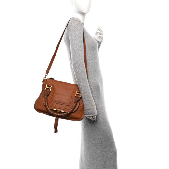 CHLOE Calfskin Medium Marcie Satchel Tan CHLOE Calfskin Medium Marcie Satchel Tan