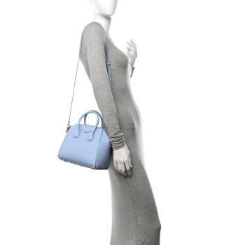 GIVENCHY Shiny Lord Calfskin Mini Antigona Baby Blue GIVENCHY Shiny Lord Calfskin Mini Antigona Baby Blue