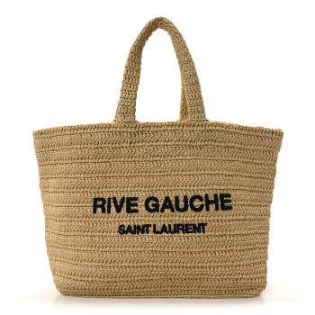 SAINT LAURENT Raffia Rive Gauche Tote Natural SAINT LAURENT Raffia Rive Gauche Tote Natural