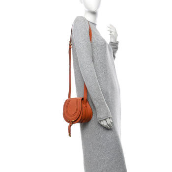CHLOE Grained Calfskin Small Marcie Saddle Bag Orange CHLOE Grained Calfskin Small Marcie Saddle Bag Orange