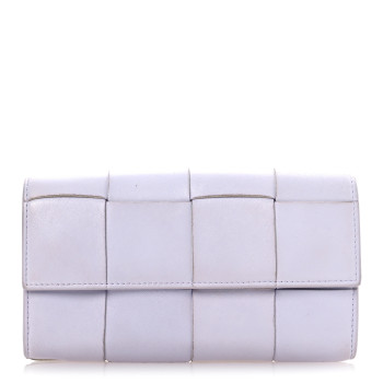 BOTTEGA VENETA Lambskin Maxi Intreccio Cassette Flap Wallet Mirth Washed BOTTEGA VENETA Lambskin Maxi Intreccio Cassette Flap Wallet Mirth Washed