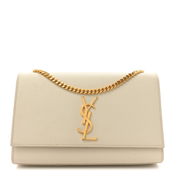 SAINT LAURENT Grain De Poudre Medium Classic Monogram Kate Satchel Crema Soft SAINT LAURENT Grain De Poudre Medium Classic Monogram Kate Satchel Crema Soft