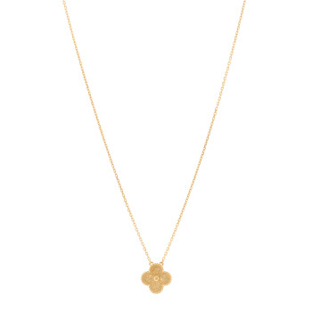 VAN CLEEF & ARPELS 18K Yellow Gold Vintage Alhambra Pendant Necklace