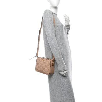 GUCCI Calfskin GG Matelasse Small Shoulder Bag Pink Sand Natural