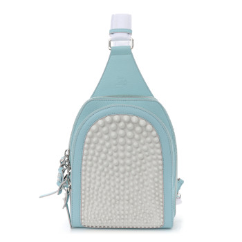 CHRISTIAN LOUBOUTIN Calfskin Mens Loubifunk Spiked Bag White Mineral CHRISTIAN LOUBOUTIN Calfskin Mens Loubifunk Spiked Bag White Mineral