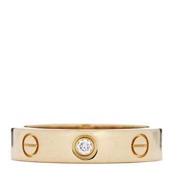 CARTIER 18K Yellow Gold Diamond 4mm LOVE Wedding Band Ring 50 5.25