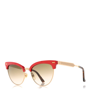 GUCCI Acetate Damascato Cat Eye Sunglasses GG0055S Red Gold