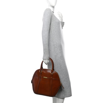 BURBERRY Bridle Calfskin Medium Orchard Bowling Bag Dark Tan