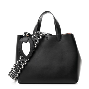 ALAIA Calfskin Clou Etoile Strap Mina 25 Bag Black