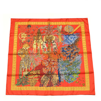 HERMES Silk Les Legendes de L'Arbre Scarf 90 HERMES Silk Les Legendes de L'Arbre Scarf 90