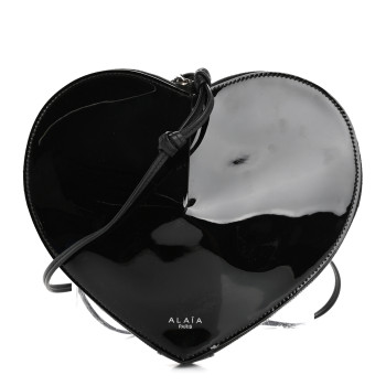 ALAIA Patent Calfskin Le Coeur Bag Black