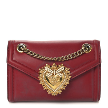 DOLCE & GABBANA Smooth Calfskin Mini Devotion Crossbody Bag Rosso Papavero DOLCE & GABBANA Smooth Calfskin Mini Devotion Crossbody Bag Rosso Papavero