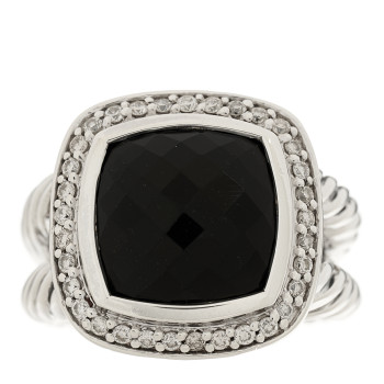 DAVID YURMAN Sterling Silver Diamond Black Onyx 11mm Albion Statement Ring 52 6 DAVID YURMAN Sterling Silver Diamond Black Onyx 11mm Albion Statement Ring 52 6