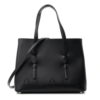 ALAIA Calfskin Laser Cut Mina 25 Bag Black
