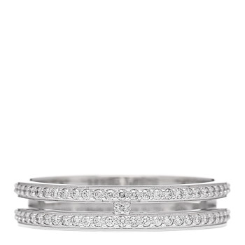 HERMES 18K White Gold Diamond Ariane Wedding Band Ring 51 5.75 HERMES 18K White Gold Diamond Ariane Wedding Band Ring 51 5.75