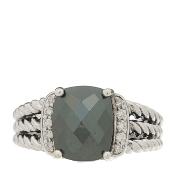 DAVID YURMAN Sterling Silver Diamond Hematite 10mm Petite Wheaton Ring 51 5.75 DAVID YURMAN Sterling Silver Diamond Hematite 10mm Petite Wheaton Ring 51 5.75