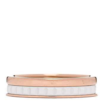 BOUCHERON 18K Pink Gold Ceramic Quatre White Edition Wedding Band Ring 47 4.25 59/8.75 BOUCHERON 18K Pink Gold Ceramic Quatre White Edition Wedding Band Ring 47 4.25 59/8.75