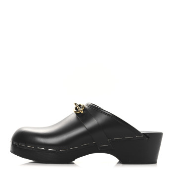 SAINT LAURENT Smooth Calfskin Le Maillon Clogs 39 Black SAINT LAURENT Smooth Calfskin Le Maillon Clogs 39 Black