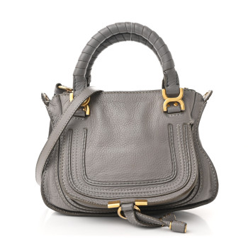CHLOE Calfskin Mini Marcie Satchel Cashmere Grey CHLOE Calfskin Mini Marcie Satchel Cashmere Grey